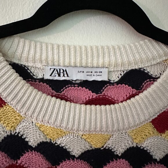 Knit Multi-Coloured, Short-Sleeved Sweater - Picture 2 of 5